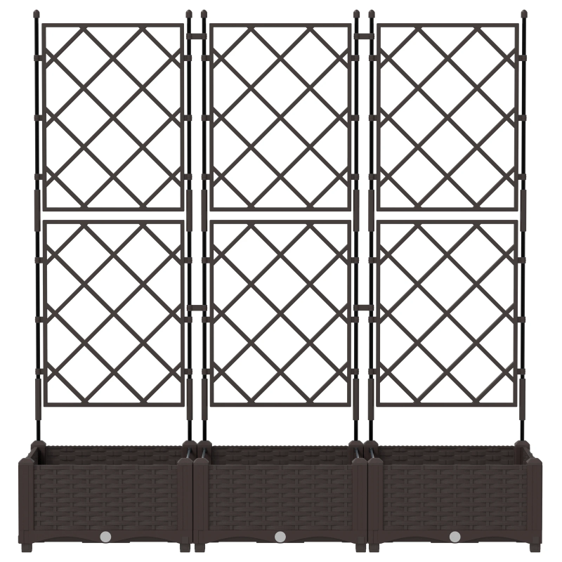 vidaXL Dārza stādītājs 3 pcs Brūna 120 x 40 x 125,5 cm Tērauds