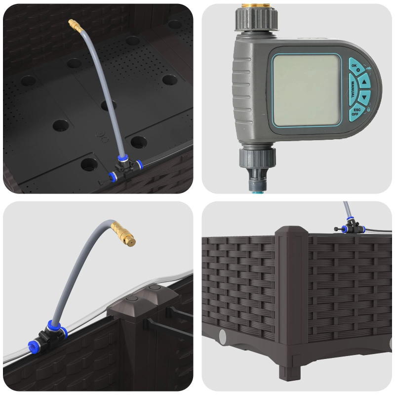 vidaXL Dārza stādītājs 4 pcs Brūna Tērauds