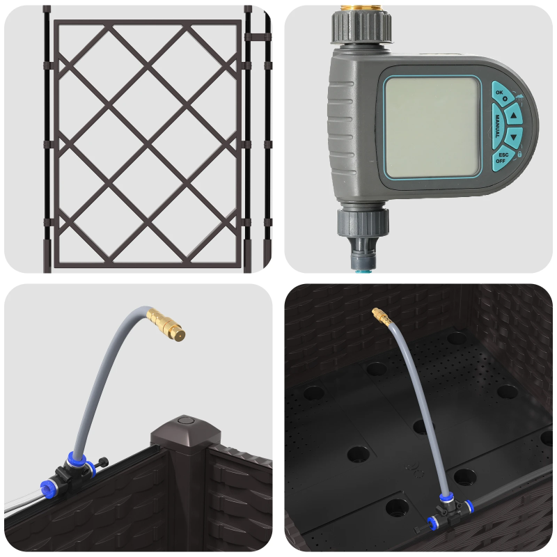 vidaXL Dārza stādītājs Brūna 40 x 40 x 126 cm Tērauds