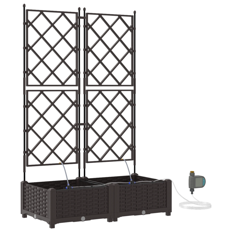 vidaXL Dārza stādītājs 2 pcs Brūna Tērauds