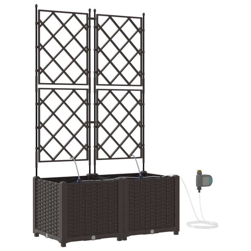 vidaXL Dārza stādītājs 2 pcs Brūna Tērauds