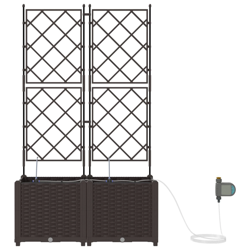 vidaXL Dārza stādītājs 2 pcs Brūna Tērauds