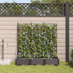 vidaXL Dārza stādītājs 3 pcs Brūna Tērauds