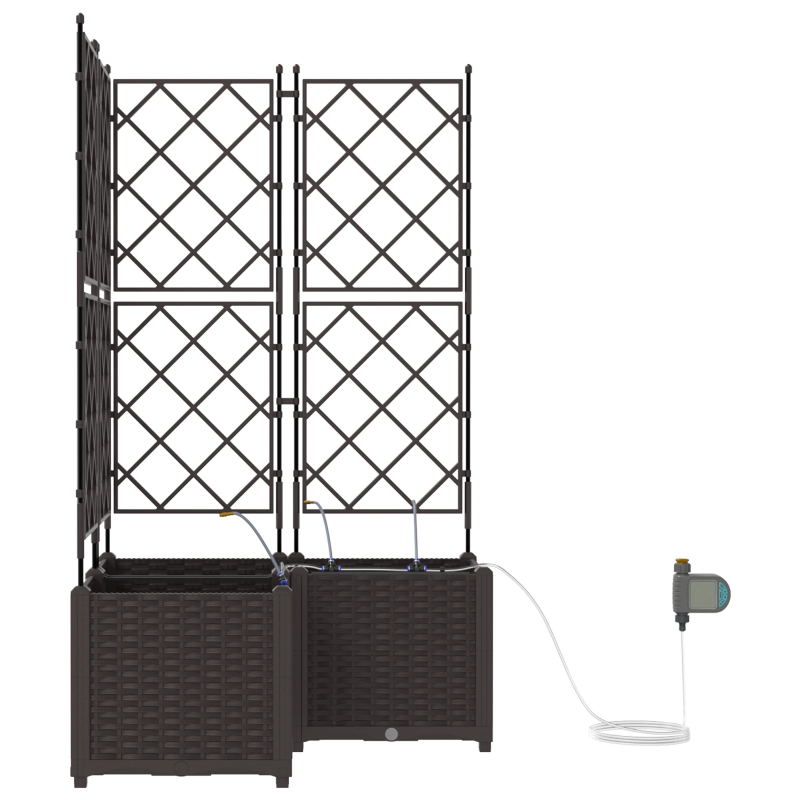 vidaXL Dārza stādītājs 3 pcs Brūna Tērauds