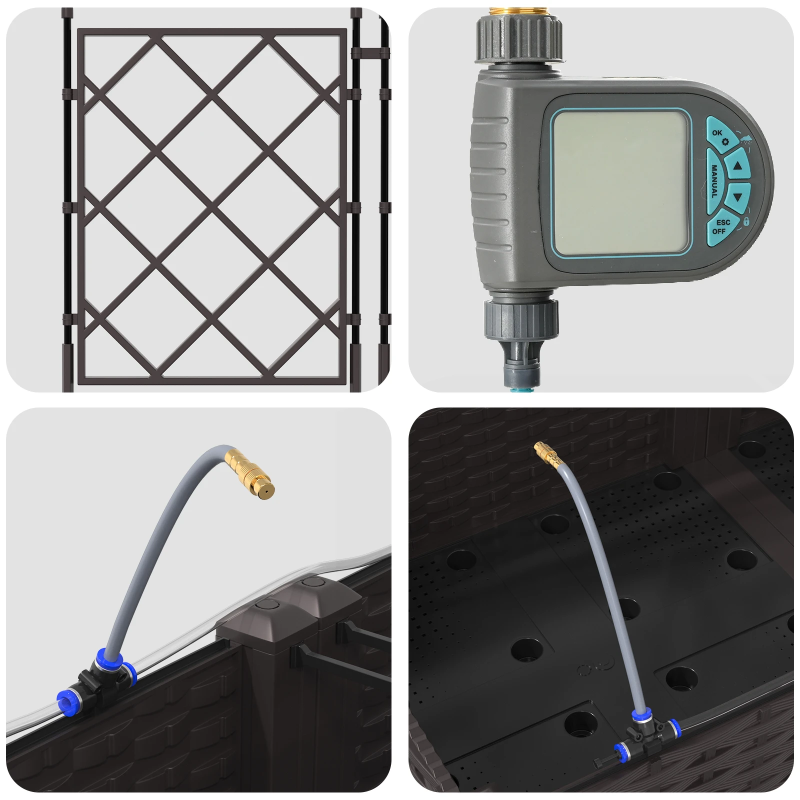 vidaXL Dārza stādītājs 5 pcs Brūna Tērauds