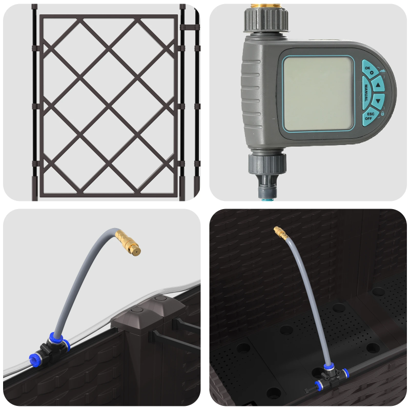 vidaXL Dārza stādītājs 5 pcs Brūna Tērauds