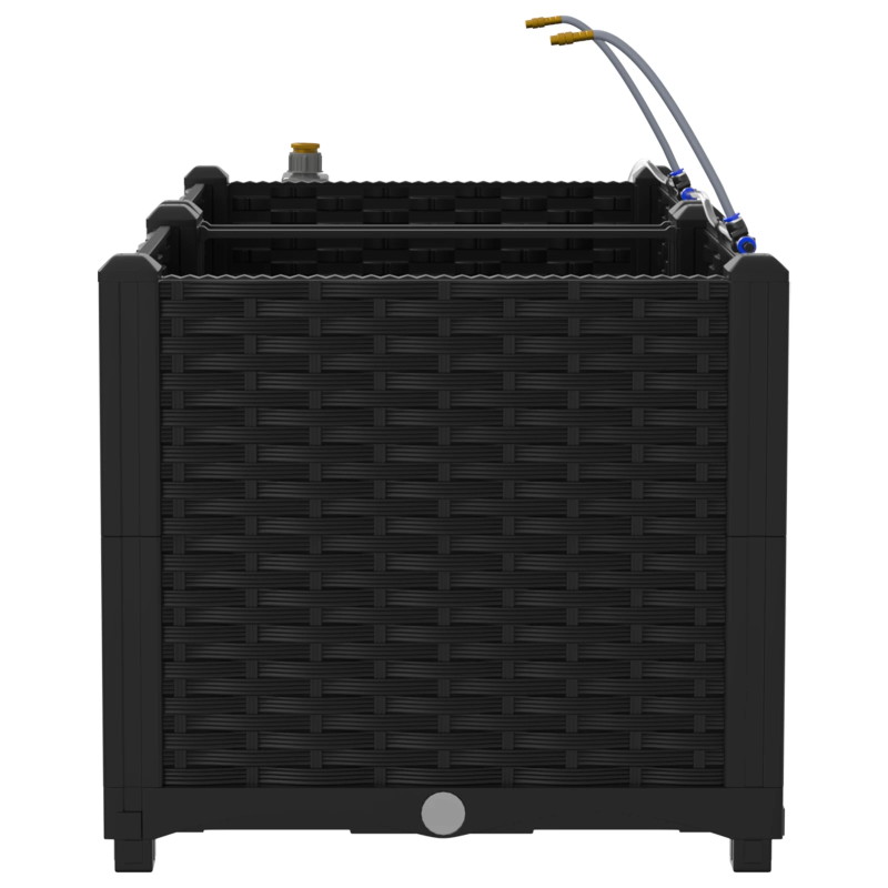 vidaXL Dārza stādītājs 2 pcs Melna Tērauds