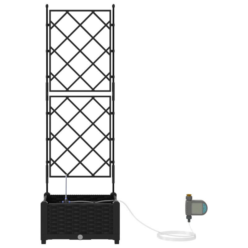 vidaXL Dārza stādītājs Melna 40 x 40 x 126 cm Tērauds