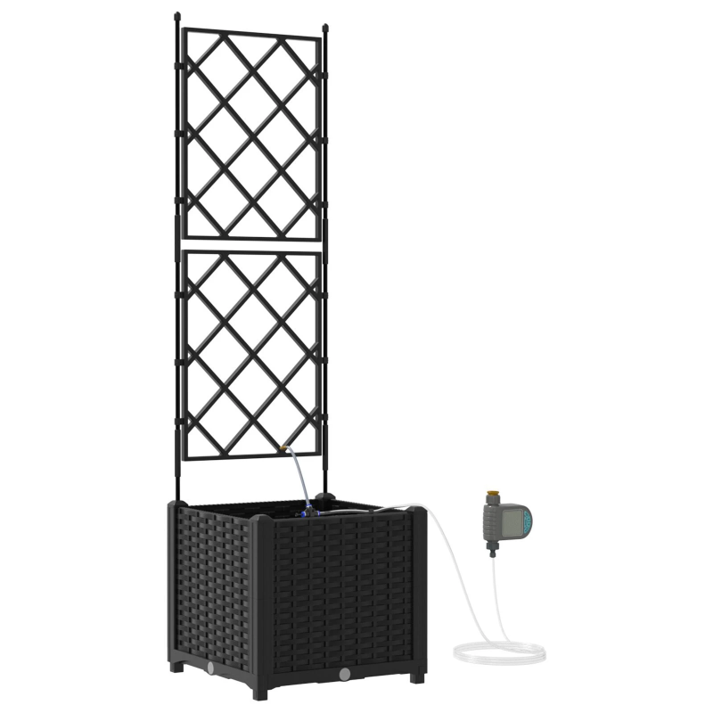 vidaXL Dārza stādītājs Melna 40 x 40 x 142 cm Tērauds