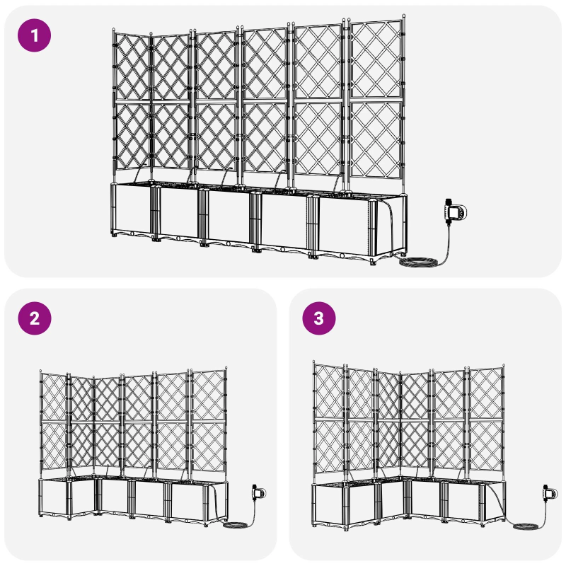vidaXL Dārza stādītājs 5 pcs Melna Tērauds