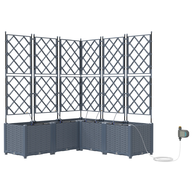 vidaXL Dārza stādītājs 5 pcs Gaiši pelēks Tērauds