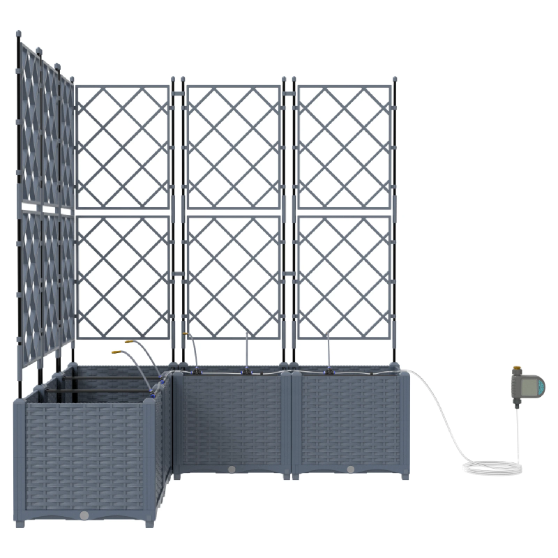 vidaXL Dārza stādītājs 5 pcs Gaiši pelēks Tērauds