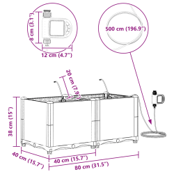 vidaXL Dārza stādītājs 2 pcs Balts Tērauds