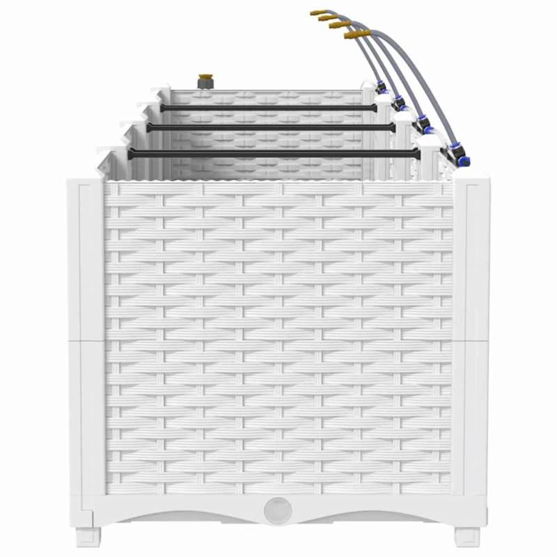 vidaXL Dārza stādītājs 4 pcs Balts Tērauds