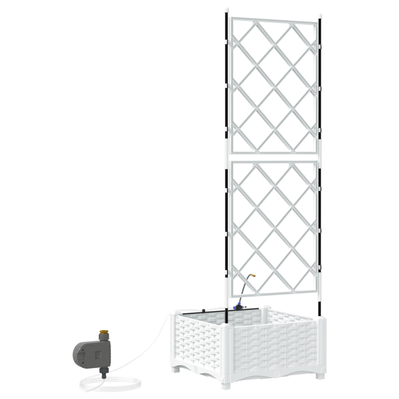 vidaXL Dārza stādītājs Balts 40 x 40 x 126 cm Tērauds