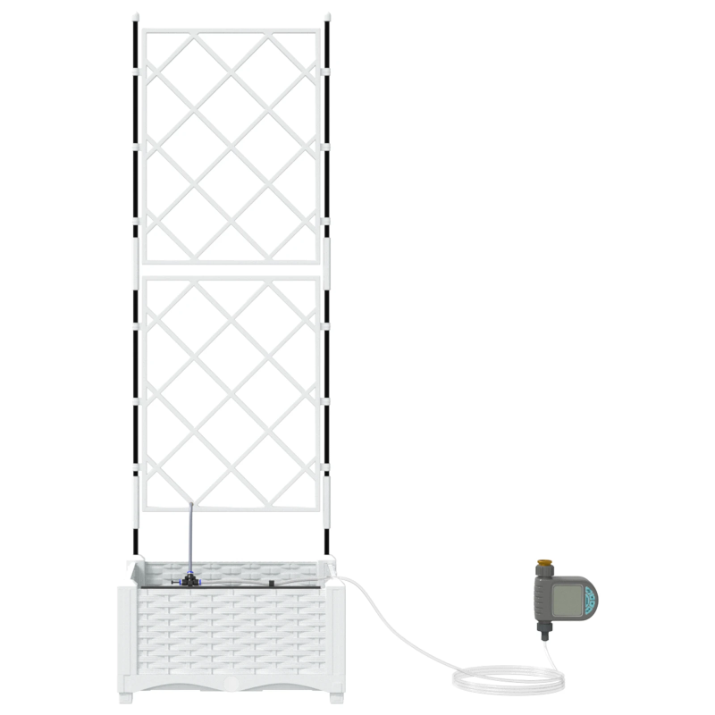 vidaXL Dārza stādītājs Balts 40 x 40 x 126 cm Tērauds