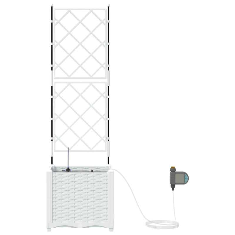vidaXL Dārza stādītājs Balts 40 x 40 x 142 cm Tērauds