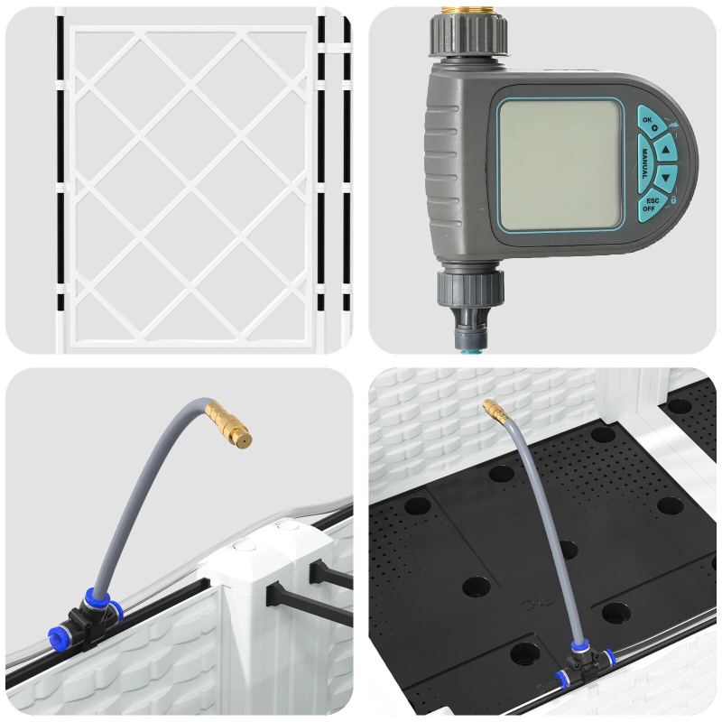 vidaXL Dārza stādītājs 5 pcs Balts Tērauds