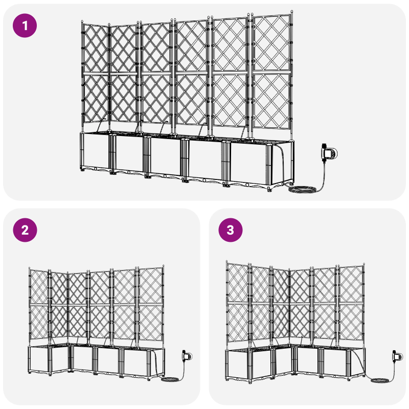 vidaXL Dārza stādītājs 5 pcs Balts Tērauds
