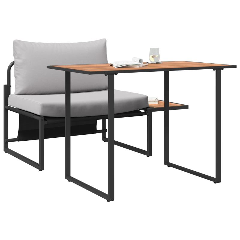 vidaXL Āra tērauda sēdekļi 2 pcs Gaiši pelēka Tērauds