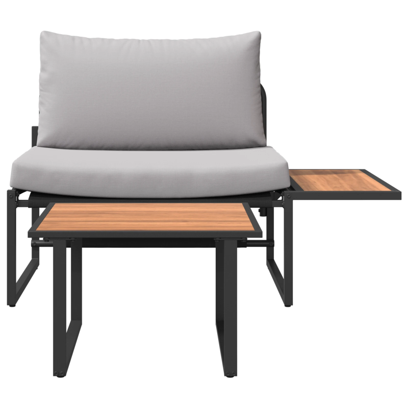 vidaXL Dārza dīvānu komplekts 2 pcs Gaiši pelēka Tērauds