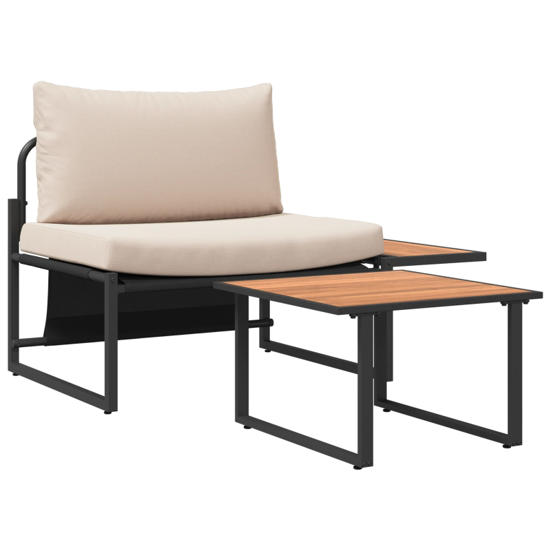 vidaXL Dārza dīvānu komplekts 2 pcs Pelēkbrūna Tērauds