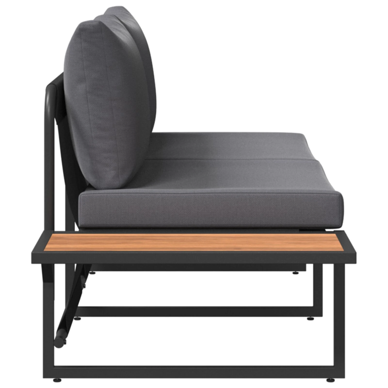 vidaXL Dārza dīvāns ar spilvenu Antracīts 200,5 x 70 x 85,5 cm Tērauds