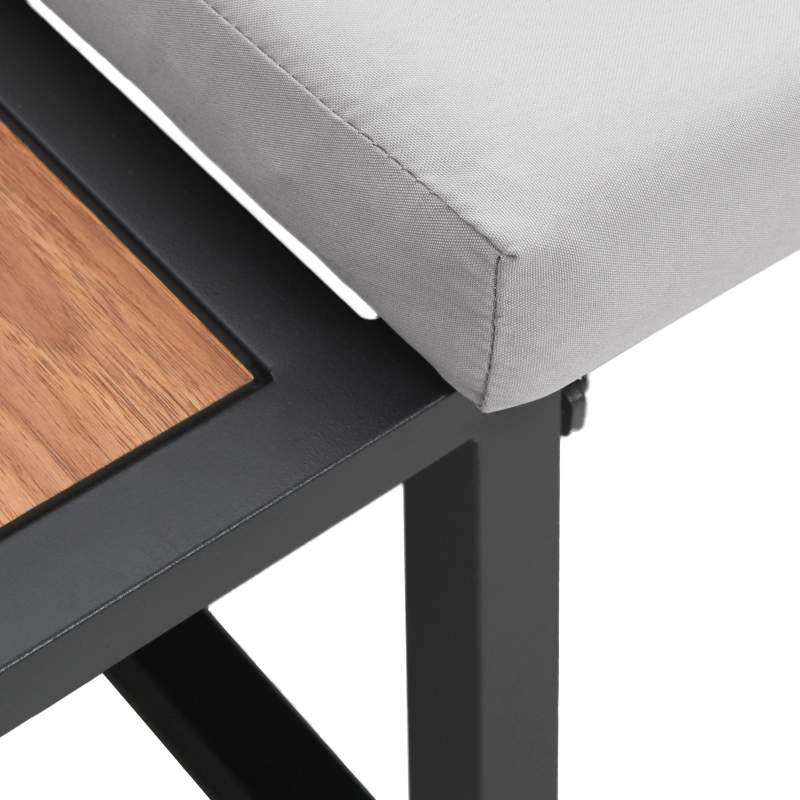 vidaXL Dārza dīvāns Gaiši pelēks 200,5 x 70 x 85,5 cm Tērauds