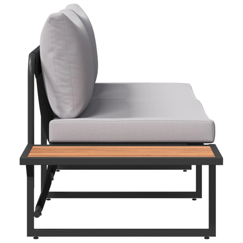 vidaXL Dārza dīvāns Gaiši pelēks 200,5 x 70 x 85,5 cm Tērauds