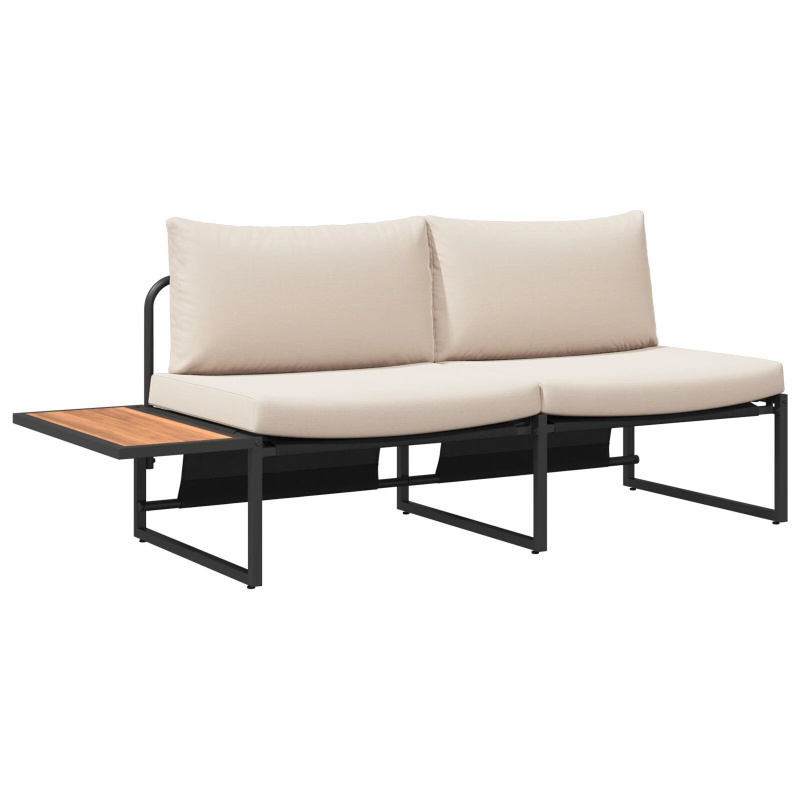 vidaXL Dārza dīvāns Pelēkbrūna 200,5 x 70 x 85,5 cm Tērauds