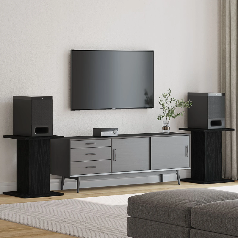 vidaXL Skaļruņu statīvi 2 pcs Melns ozolkoks 30 x 30 x 40 cm