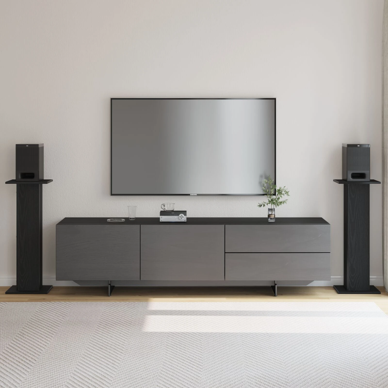 vidaXL Skaļruņu statīvi 2 pcs Melns ozolkoks 30 x 30 x 80 cm