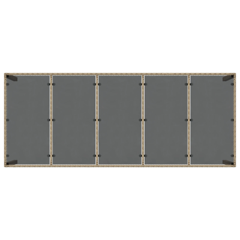 vidaXL Dārza ēdamgalds 9 pcs Bēša poliratāns