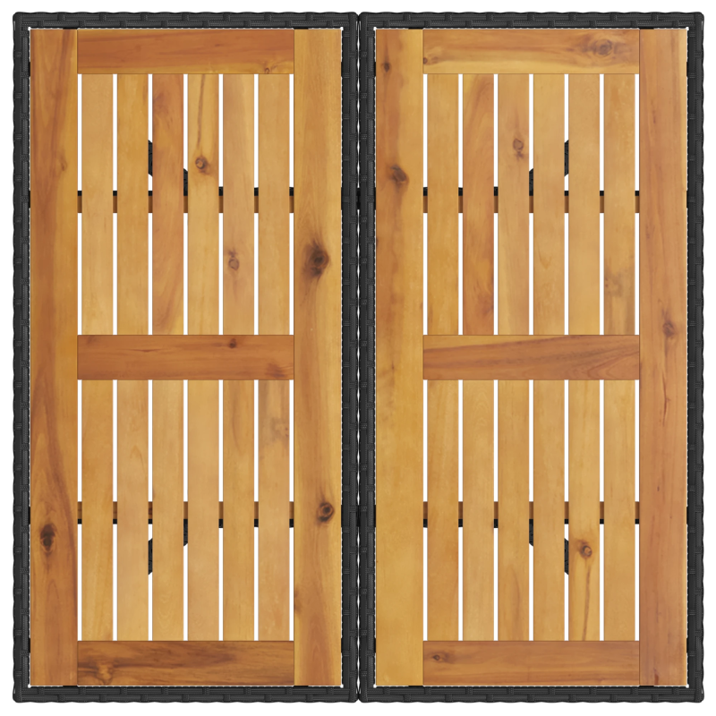 vidaXL Dārza ēdamgalds 3 pcs Melna poliratāns