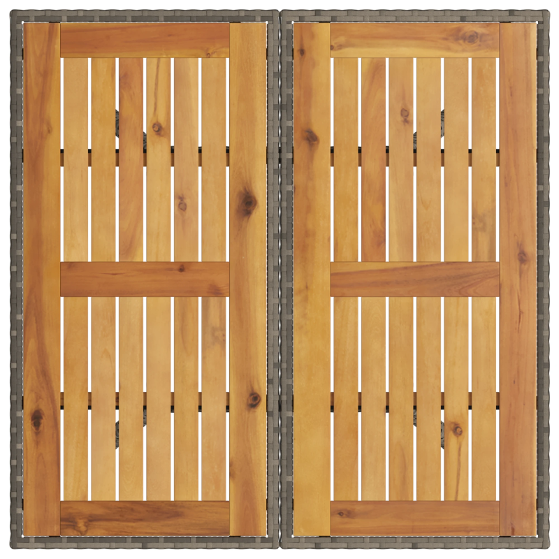 vidaXL Dārza ēdamgalds 3 pcs Pelēka poliratāns