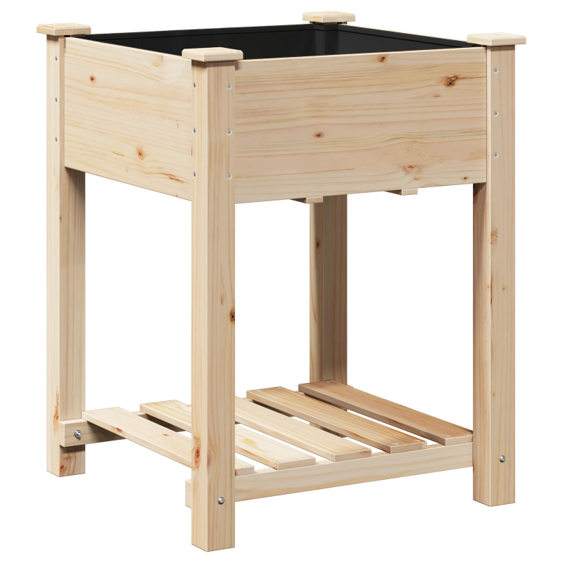 vidaXL Dārza stādītājs Bēša 60,5 x 60 x 76,5 cm Masīvs egle koks