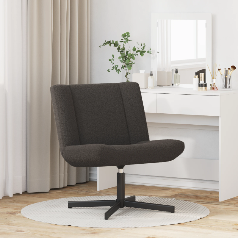 vidaXL Grozāmkrēsls Tumši pelēks 63 x 75 x 76 cm Aitas āda