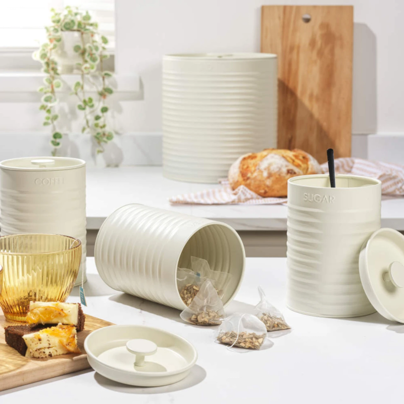 Russell Hobbs RH03270CEU7 Ribbed 4-Piece Countertop Set - Cream