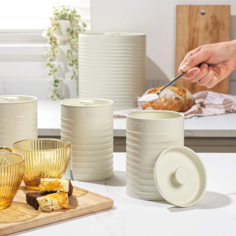 Russell Hobbs RH03270CEU7 Ribbed 4-Piece Countertop Set - Cream