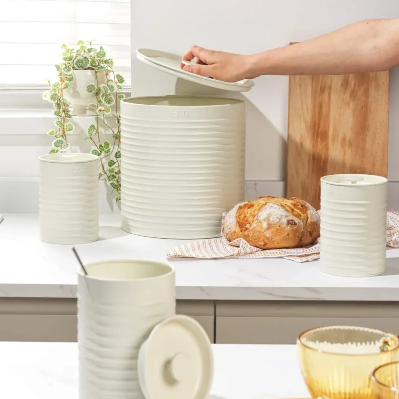 Russell Hobbs RH03270CEU7 Ribbed 4-Piece Countertop Set - Cream