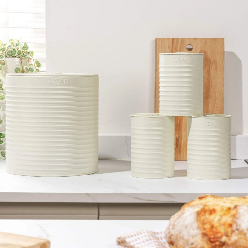 Russell Hobbs RH03270CEU7 Ribbed 4-Piece Countertop Set - Cream