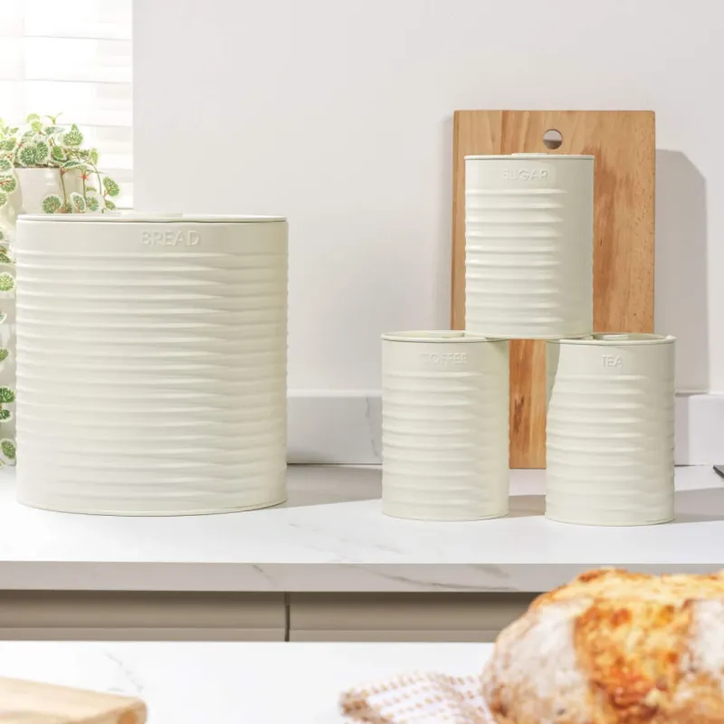 Russell Hobbs RH03270CEU7 Ribbed 4-Piece Countertop Set - Cream