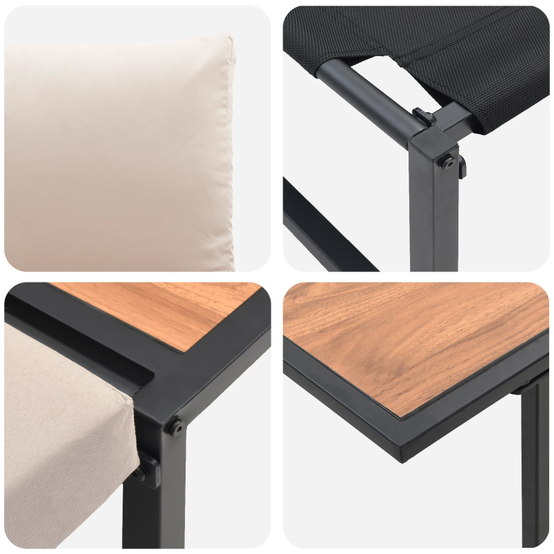 vidaXL Dārza ēdamgalds 3 pcs Pelēkbrūna Tērauds