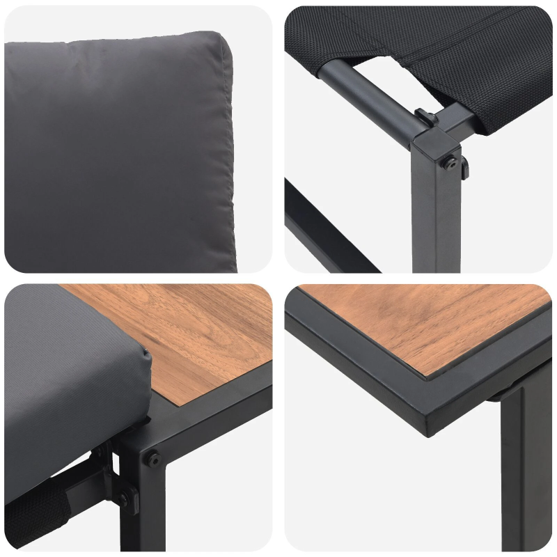 vidaXL Dārza ēdamgalds 3 pcs Antracīts Tērauds