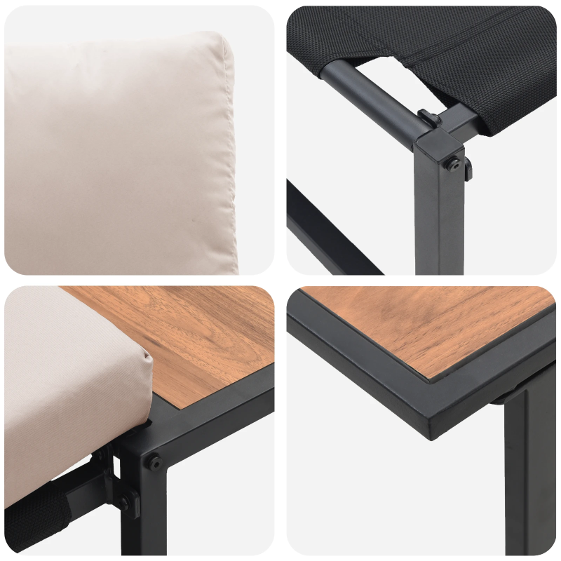 vidaXL Dārza ēdamgalds 3 pcs Pelēkbrūna Tērauds