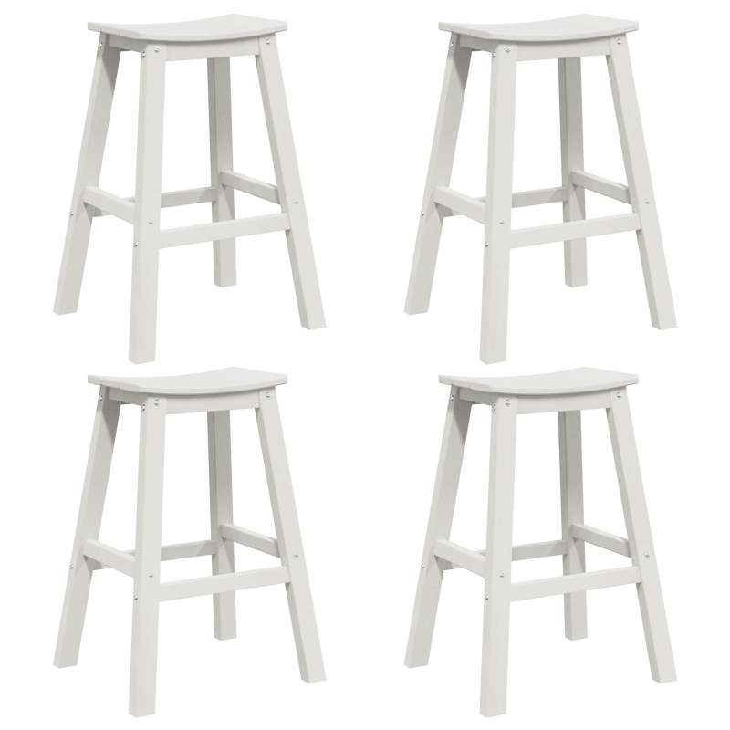 vidaXL Dārza bāra komplekts 4 pcs Balts HDPE