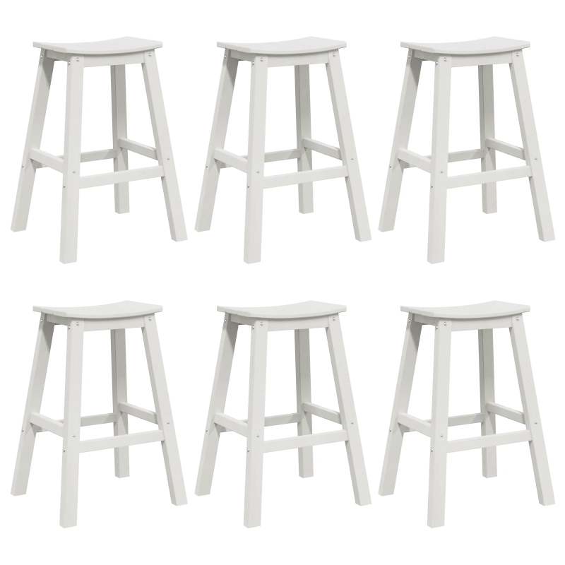 vidaXL Dārza bāra komplekts 6 pcs Balts HDPE