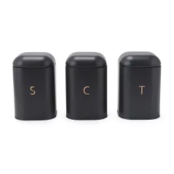 Salter BW13729EU7 Pebble 3-Piece Canister Set Charcoal