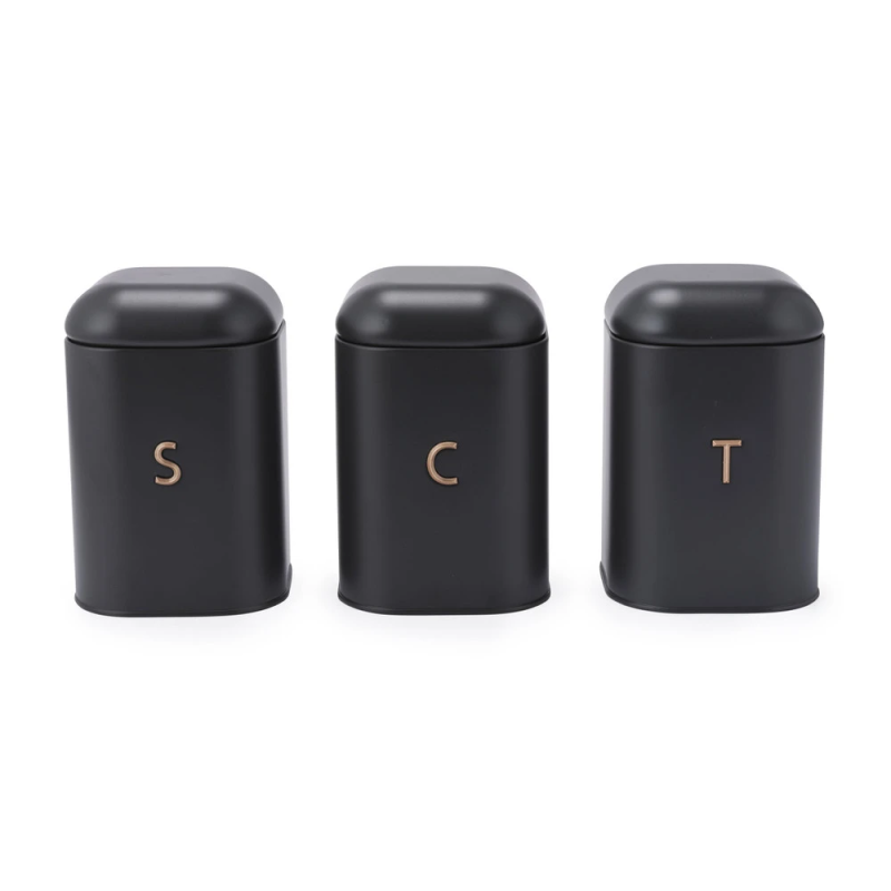 Salter BW13729EU7 Pebble 3-Piece Canister Set Charcoal
