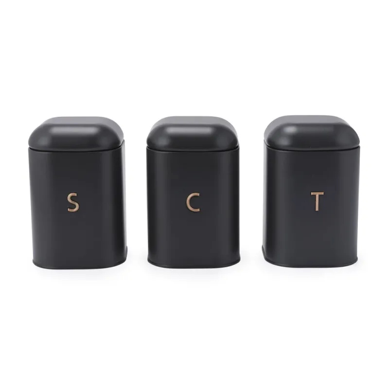 Salter BW13729EU7 Pebble 3-Piece Canister Set Charcoal